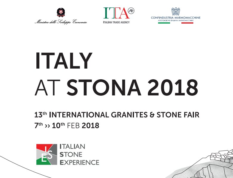 Marmomacchine's tweet photo. From February 7th to 10th @Marmomacchine together with @MinSviluppo and @ITAtradeagency on stage at STONA 2018 in Bangalore, promoting the best State of the Art of the Italian Stone Sector. #NaturalStone #StoneTechnology #MadeInItaly https://t.co/wNttPZVXc7