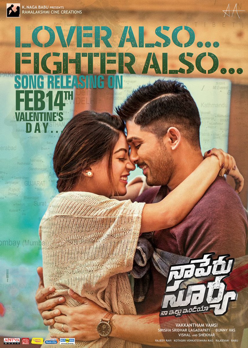 adityamusic's tweet photo. #LoverAlsoFighterAlso 2nd Single Song from #NaaPeruSuryaNaaIlluIndia releasing 14th Feb!

Music by @VishalDadlani &amp; @ShekharRavjiani 🎼🎧 

Subscribe &amp; stay tuned to @adityamusic 😊
#LoverAlsoFighterAlsoOnFeb14th #NPSI https://t.co/H2Leh7zCLW