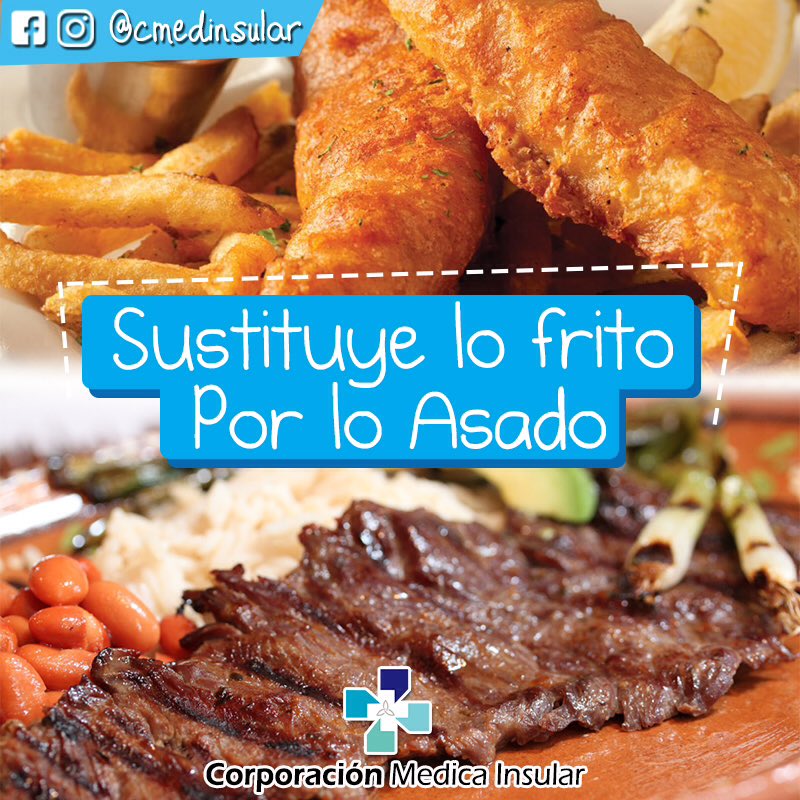 CMedinsular's tweet photo. Sustituye lo frito  por lo Asado Evita los alimentos Fritos  o que se cocinen con mucho aceite, en su lugar ingiere platillos hechos a la plancha , hervidos o al horno 

#Tips  #SaludyBienestar  #EvitarFrituras #ComeSano #lunesSaludable #Cmedinsular https://t.co/Hqc0WXEA2V