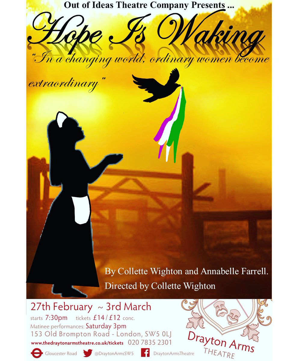 outofideasact's tweet photo. Tickets are now on sale for our show ‘Hope is Waking’ come and help us celebrate 100 years of women’s suffrage! https://t.co/ip4uIGKJg7 https://t.co/EHL9cU2VEo