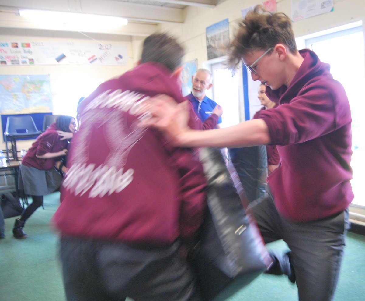 AbbeyVS's tweet photo. TY Students take workshop on Personal Safety with Nick and Alex @personalsafe last week. https://t.co/CPqMjlvrSE