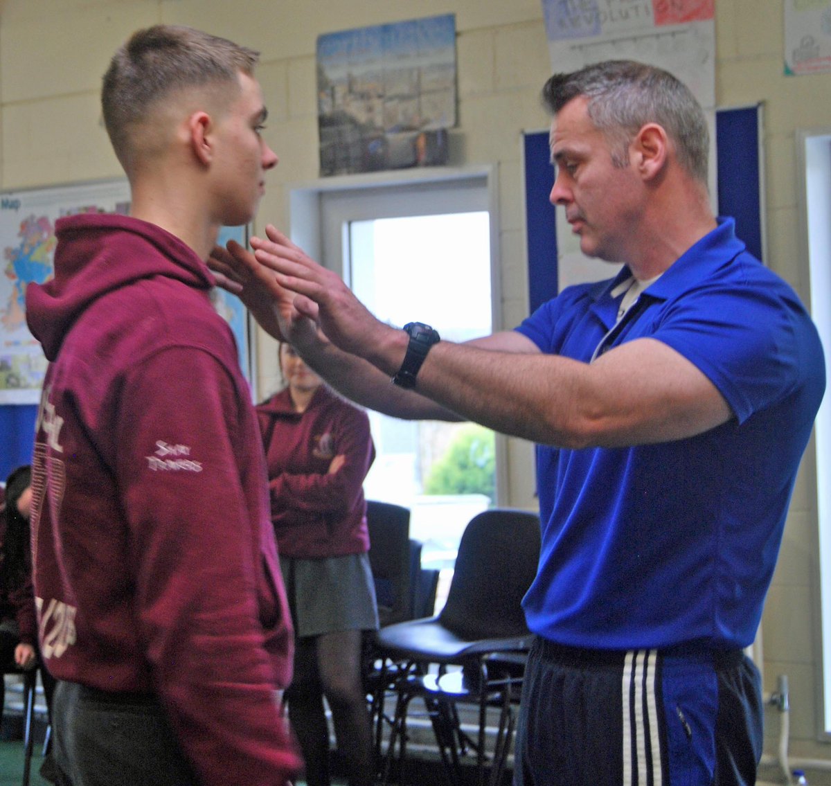 AbbeyVS's tweet photo. TY Students take workshop on Personal Safety with Nick and Alex @personalsafe last week. https://t.co/CPqMjlvrSE