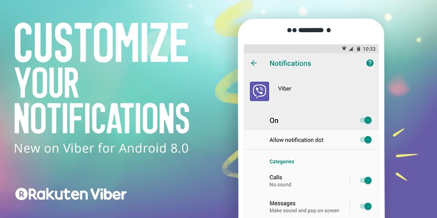 Upgraded to Android 8.0? Use your phone settings to control the different Viber notifications you receive. Ffollow our instructions here: vb.me/2cdd537b