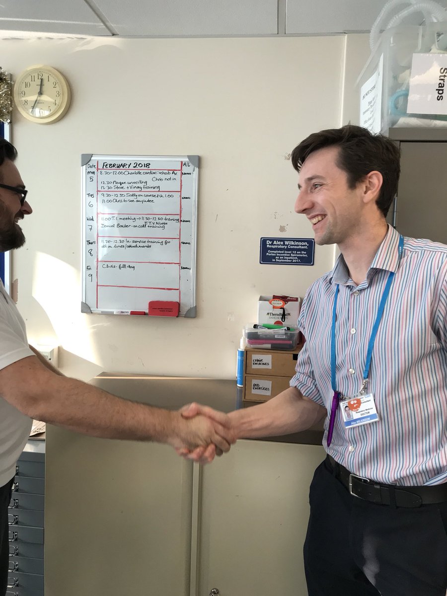 ListerRespSurg's tweet photo. Dr. Alex Wilkinson (resp consultant) unveiling his plaque as a commemoration to reaching level 12 an an inpatient on ITU. The first inpatient to reach level 12! #incentivespirometer #chestpt #respiratory #mdt https://t.co/AxpBNVLGRD