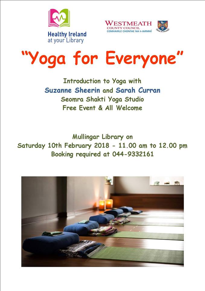 whcclibrary's tweet photo. Ever wanted to try yoga? This Sat in Mullingar Library is your perfect opportunity to give it a try https://t.co/VCMKf0wmMy #mgrlib https://t.co/4IkpkKlR72