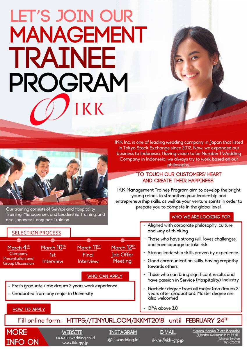 Kampus Update On Twitter For You Who Love Challenges And Want To Sharpen Your Potential By Learning Hospitality Leadership And Japanese Language Join Ikk Management Trainee Program 2018 You Will Get Chance