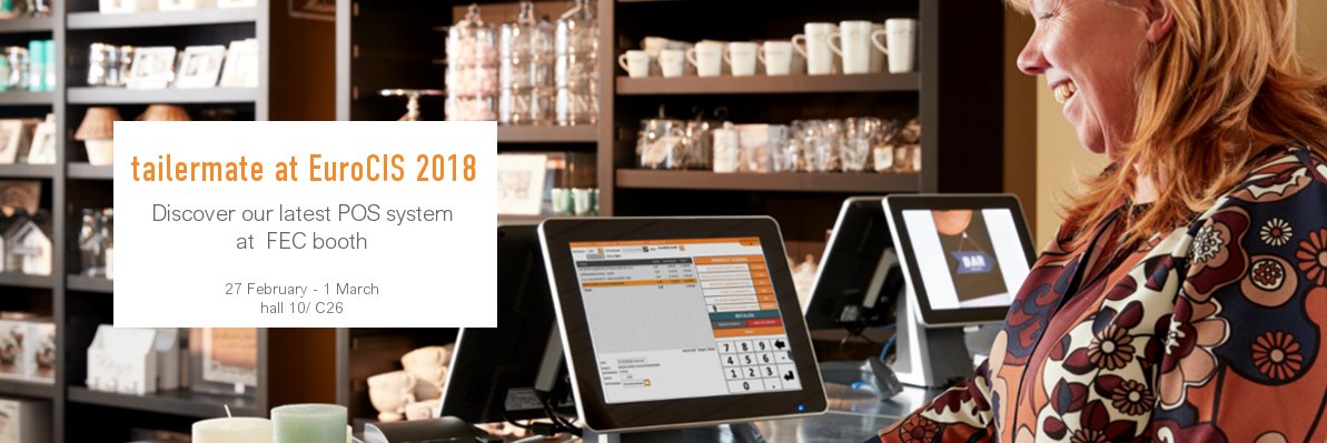 desksolutionsNV's tweet photo. At the end of this month, we will be at #EuroCIS presenting our latest #POSSystem powered by #SAPbusinessOne to the world of #retail; tailermate.
Curious how it works? Visit us at the #FECPOS booth (10/C26) from 27 February until 1 March. #eurocis2018
https://t.co/XIfziTtVWV https://t.co/DCCfaNoImR