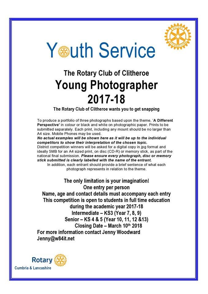 ClitheroeRotary's tweet photo. There's still time to enter our Young Photographer competition!
Get snapping and see if you could win.
#opportunities #photography #rotary1190 https://t.co/GK2xGg1H8A