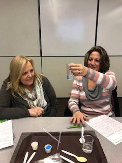 neatec_nsf's tweet photo. Third through fifth grade teachers from Ravena Coeymans Selkirk Central School District learned about nanotechnology through hands on activities using ultraviolet beads and nano sand on January 23rd. https://t.co/0SfVzmSlOX