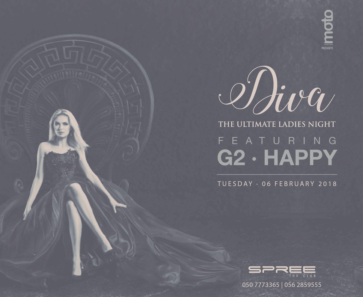SpreeTheClub's tweet photo. Exclusive Ladies Night #EveryTuesday
Music by: DJ G2 / DJ Happy
Free Beverages for Ladies till 2AM
#Spreetheclub #DivaNights #LadiesNightOut #LadiesNight #DubaiNightlife #DubaiPartyPeople #DXBPARTIES #Dubai #mydubai #dxb #TAG #FRIENDS #music #love #clubs #clubbing #events https://t.co/aJjDG7vC9v
