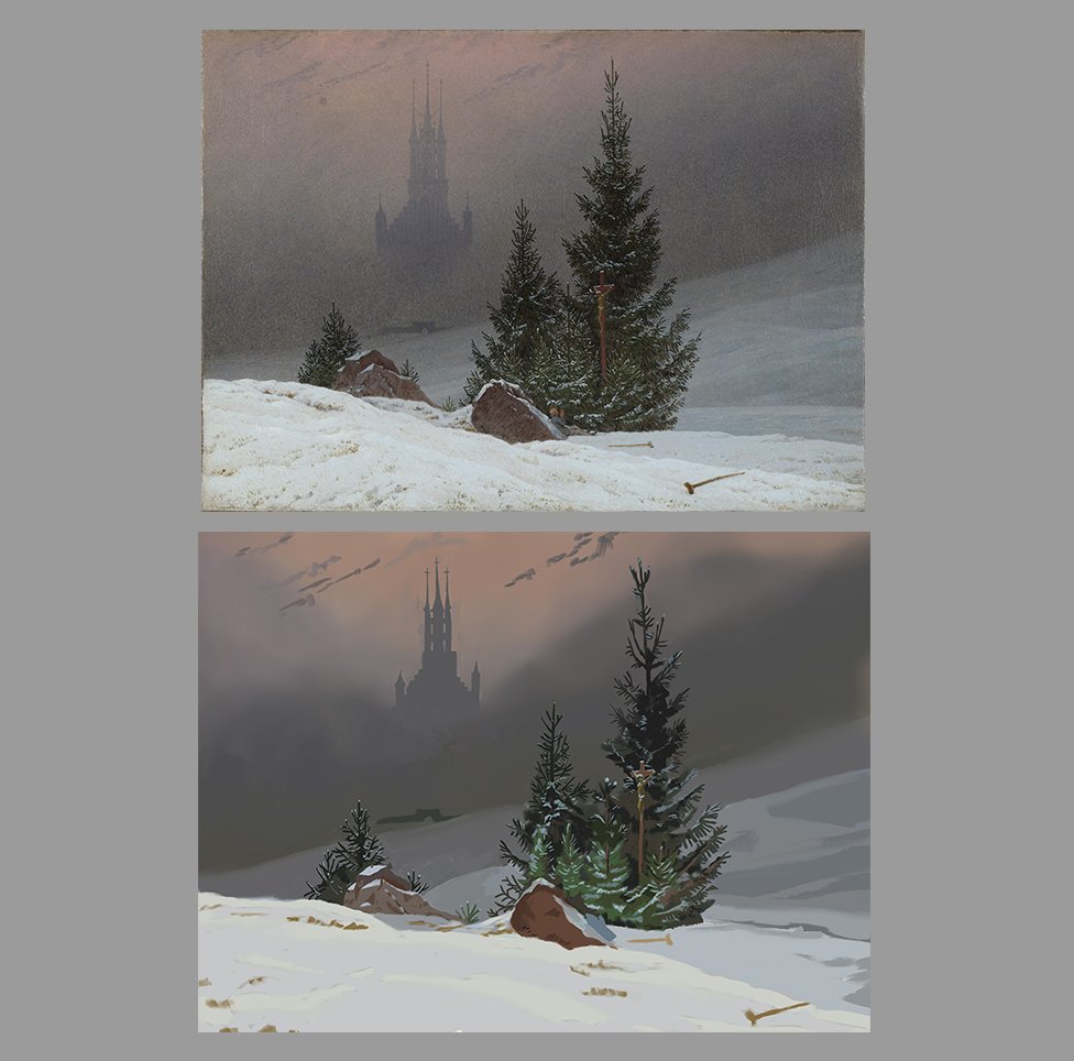 Nienke Zijlstra Study Of Winter Landscape By Caspar David Friedrich I Love The Mood In This Painting Masterstudy Study Practice Caspardavidfriedrich T Co Snvira0d6a