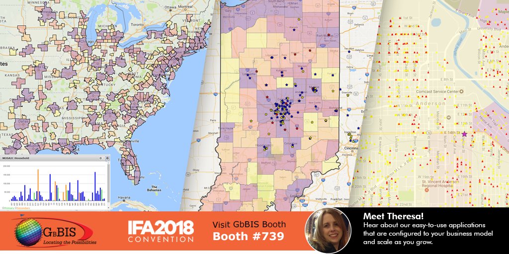 GbBis1's tweet photo. Rank and prioritize new markets for growth based on potential. https://t.co/XqJeX6M5PT We have an app for that. #FindMoreMarkets #IFA2018 #Booth739 #franchise #GIS #FranchiseGrowth https://t.co/nYKFthBcD0