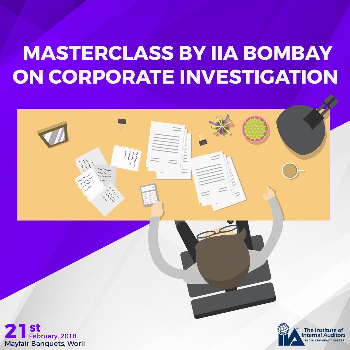 IIABombay's tweet photo. Learn Corporate Investigation from expert: Neil Fletcher- Director at Mazars – Forensic and Investigation Services - London at the Masterclass being conducted by IIA on 21st February 2018 at Mayfair banquets, Worli

#IIAB #IIABworkshop #CorporateInvestigation #IAOfFuture https://t.co/oxZooJ5uP5
