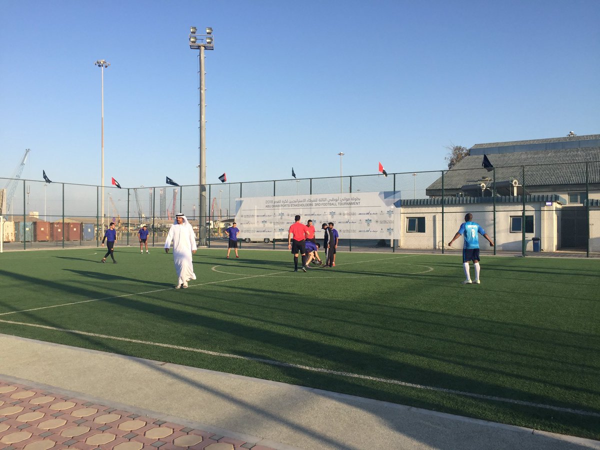 Players gear up for the #AbuDhabiPort Stakeholder #Football tournament! Go teams!