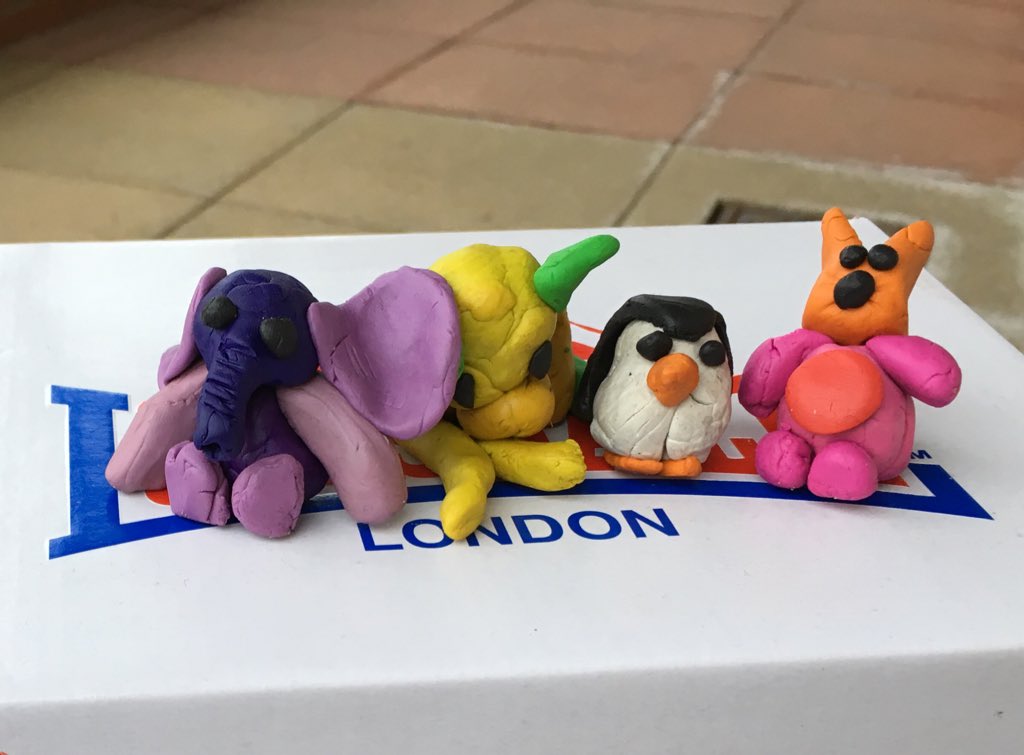 @Hobbycraft_HULL <a href="/AinthorpeSch/">Y1</a> <a href="/AnnPickard/">Ann Pickard</a> Not too bad- multicoloured animals. Yellow monkey is a bit sad and gone a bit soft 😳