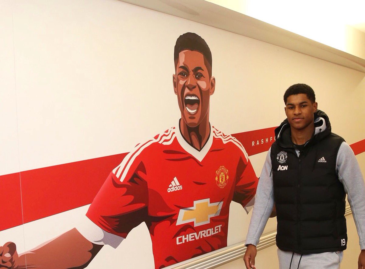 MarcusRashford's tweet photo. Proud moment to be pictured on the wall 🙌🏾 #MUFC https://t.co/xKiMvwEz1p