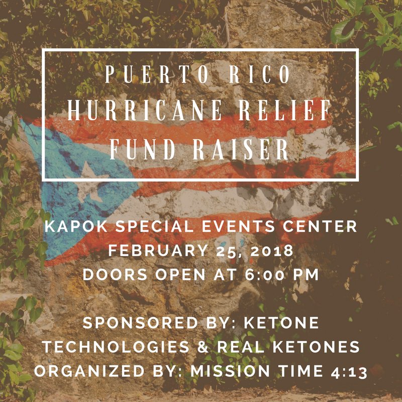 KAPOKSE's tweet photo. Months after Hurricane Irma swept across Puerto Rico, the people are still struggling to rebuild. Join @MissionTime413, Ketone Technologies &amp; Real Ketones to help Puerto Rico! This black tie event will feature singers, delicious food and more! For tix: https://t.co/SYRYSrbZGu https://t.co/eG8N8XIxh6