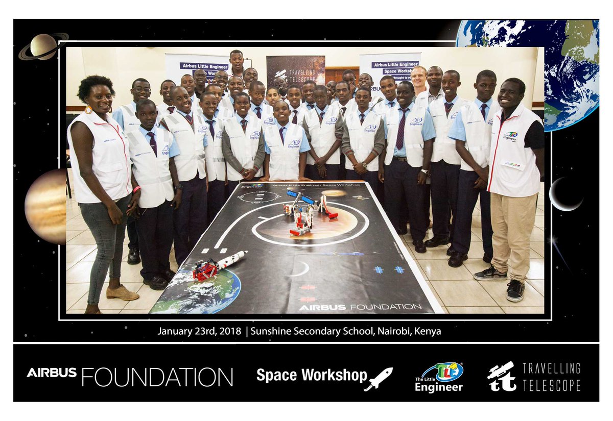 bena_mulash's tweet photo. Building future engineers with Airbus Little Engineer Space Workshop at Sunshine Secondary School, Nairobi, Kenya, on the 23rd of January, 2018.
@tlelebanon @AirbusFdn @TravelTelescope @smurabana @Kiyengdenno
#STEM #airbusfoundation #thelittleengineer #thetravellingtelescope https://t.co/Rx1wvab1tE