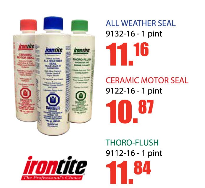 AADiscountAuto's tweet photo. Irontite Products are on sale starting at $10.87. The sale ends Feb 28, 2018.
Irontite brings you the best in Cooling System Additives and more. https://t.co/XcDPWxbH1O
#Irontite #Products #AADIscountAuto #ALLWEATHERSEAL #CERAMICMOTORSEAL #THOROFLUSH https://t.co/NYuWRfDKQJ
