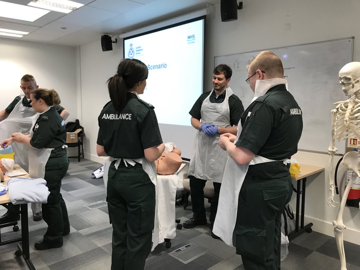 SASEPDDWest's tweet photo. @Scotambservice #WTECH0217 Students learning about obstetrics today. Managing normal delivery and dealing with obstetric emergencies @UniWestScotland #VQCourse #Babies #ObstetricEmergencies #PreHospitalCare #MedicalEducation https://t.co/7fMglb1pQm