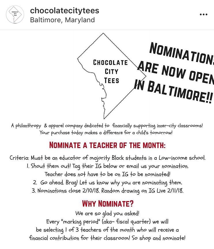 KeRikyelem's tweet photo. This month we are in Baltimore. Nominate your favorite teacher! Win 🤑🤑🤑🤑🤑🤑🤑🤑 https://t.co/q7mH4wXjRI