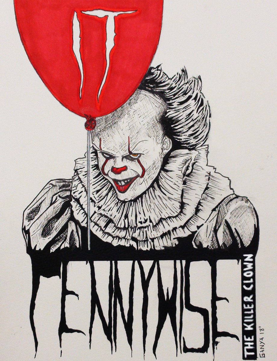 GANYACINEMAART on X: Between drawing and drawing my little #sketch IT  (2017) I love this clow #pennywise #IT #movie #HorrorMovies #drawing  #alternativemovieposter  / X