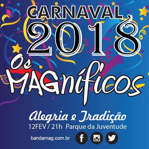 BandaMag's tweet image. É CARNAVAL !
Vamos juntos para a folia.
Venha se divertir com a sua família no dia 12/FEV a partir das 21h no Parque da Juventude em ITATIBA / SP.

#carnaval #folia #itatiba #bandamag