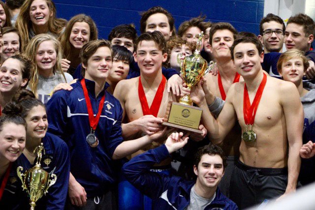 HRANavigator's tweet photo. HRA’s swim team celebrates winning the Division II Invite swim meet this weekend at GMU! https://t.co/1j0yDOz9l9