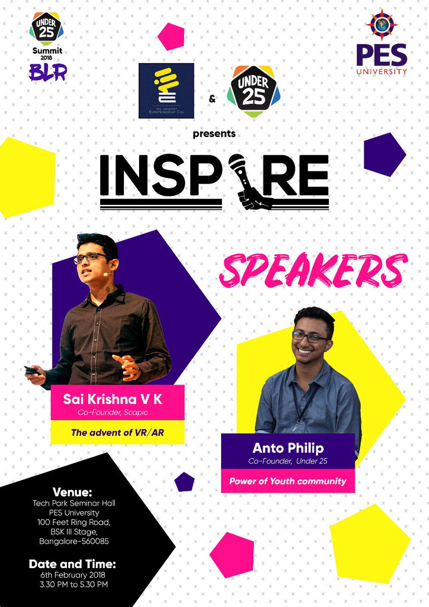 pes_ecell's tweet photo. PES ECell is excited to partner with Under25 in creating a platform for inspiring future entrepreneurs!

Don't walk, run!
Don't ignore, observe!
Don't just sit there, register!

👉 https://t.co/aDhXaGpFpi

#Inspire https://t.co/EvCHrqJZUL