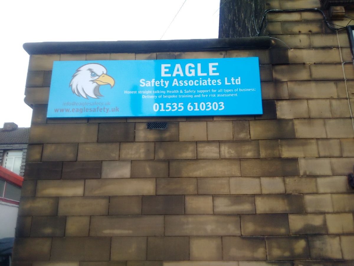 EagleSafety1's tweet photo. Many thanks to Sign &amp; Design in Keighley for our new sign https://t.co/M6MoNfHgcR