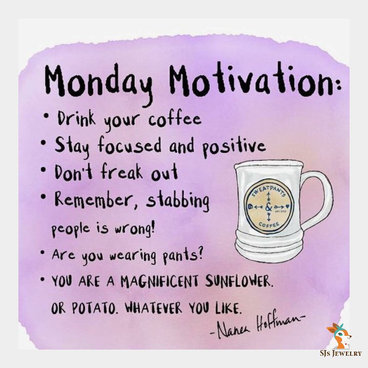 SJsJewelry's tweet photo. Perfect for this morning!!! 🤣🤣🤣 #superbowlhangover #nationalcallinsickday #mondaymotivation #sjsjewelry #plunderfullife #workingmom #momboss #smallbusiness https://t.co/ZoGM2zdjKf