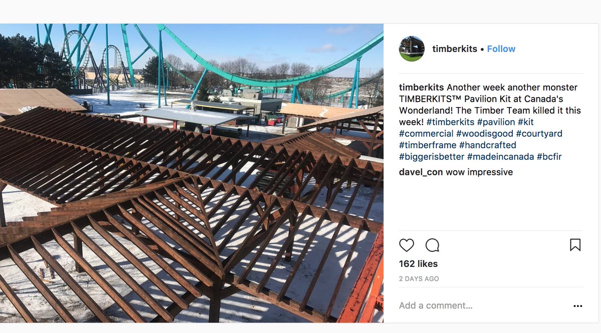 GracePeacock's tweet photo. More progress on our gorgeous new Timber frame Courtyard Pavilion. Thanks #TimberKits https://t.co/8IO5r2Nwx4 https://t.co/mcGFjA2TPi