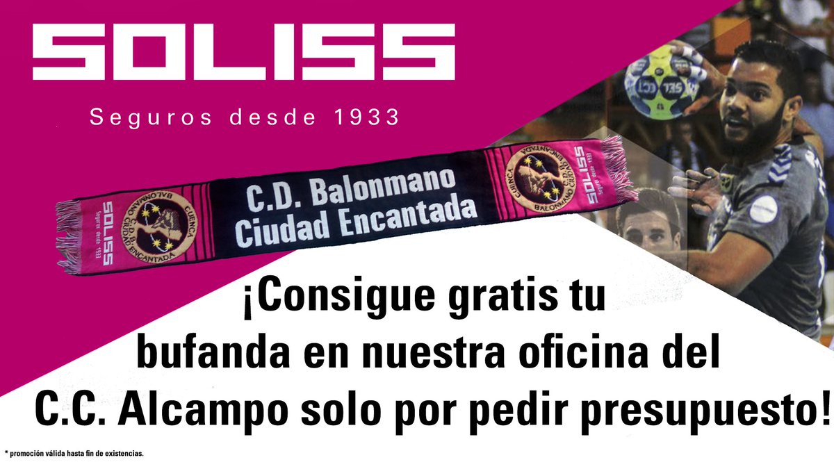 SolissSeguros's tweet photo. 🤾🏼‍♂️ ¿Quieres gratis una bufanda del @BMCdadEncantada? Desde hoy Soliss te la regala solo por pedir presupuesto en nuestra oficina del Centro Comercial Alcampo de Cuenca. ¡Corre a por ella! https://t.co/ft3g9f9mId