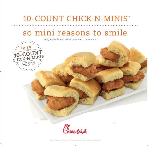 CFASeaboardC's tweet photo. Start February off with a 10 ct Chicken Mini for breakfast! ❤️🐔❤️ #cfaseaboard #chickenforbreakfast #10ctchickenmini https://t.co/wLQ1JBS9Ch