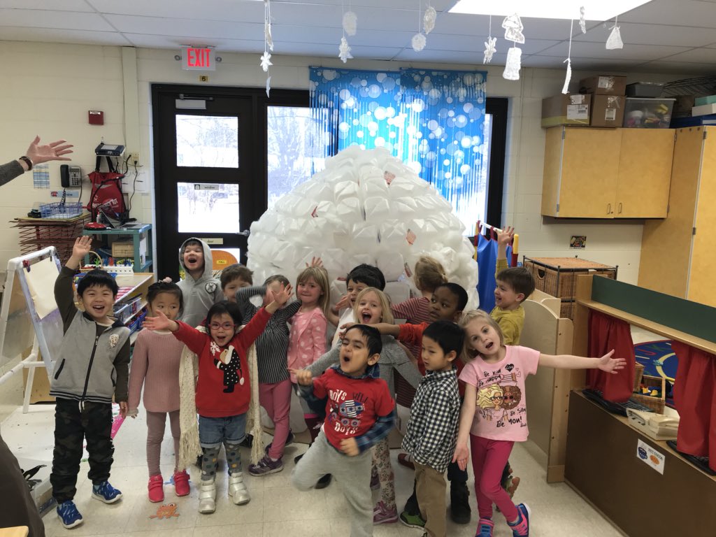 thurstonpre's tweet photo. Our igloo is done! We can’t wait to play in it! #preschoollife #preschoolrocks @a2Thurston @A2schools @A2SchoolsSuper https://t.co/03WIAleDdC
