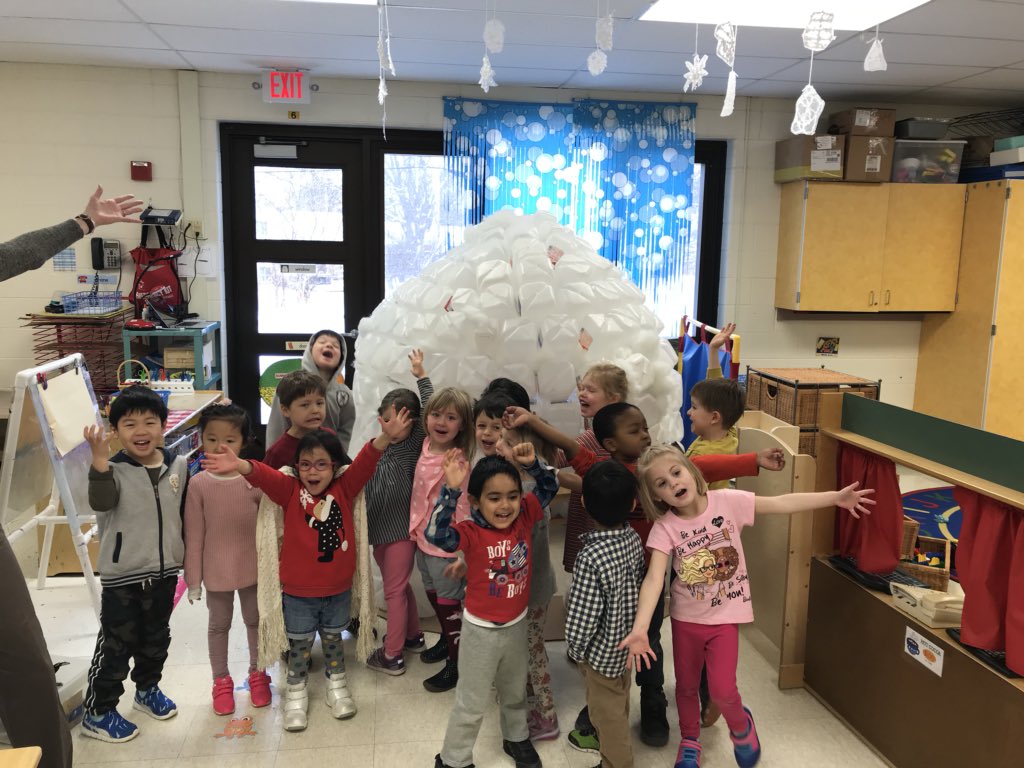 thurstonpre's tweet photo. Our igloo is done! We can’t wait to play in it! #preschoollife #preschoolrocks @a2Thurston @A2schools @A2SchoolsSuper https://t.co/03WIAleDdC