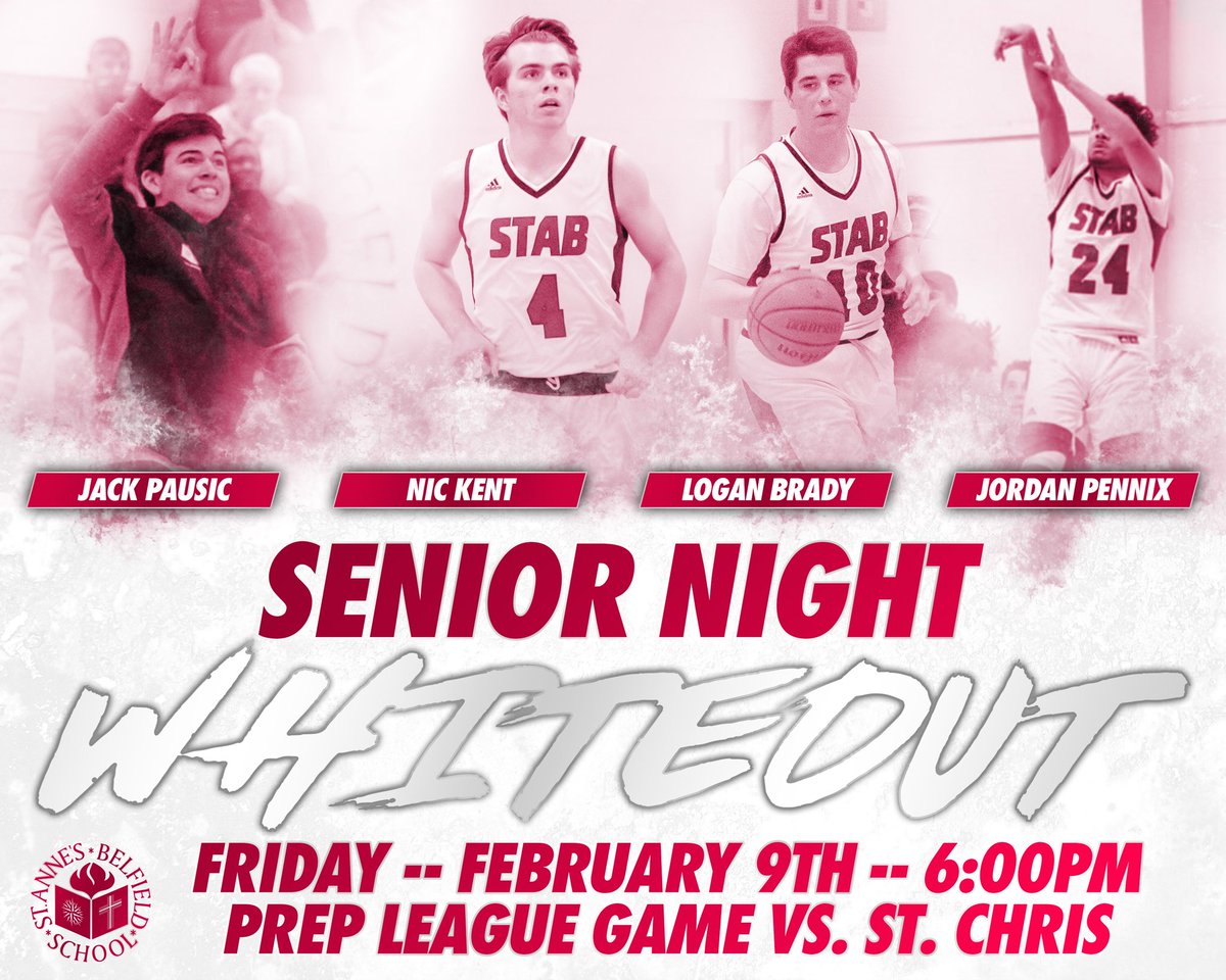 Spread The Word! 

Friday night is Senior Night with a “WHITEOUT” theme! Come out and support our Seniors in their final home game!