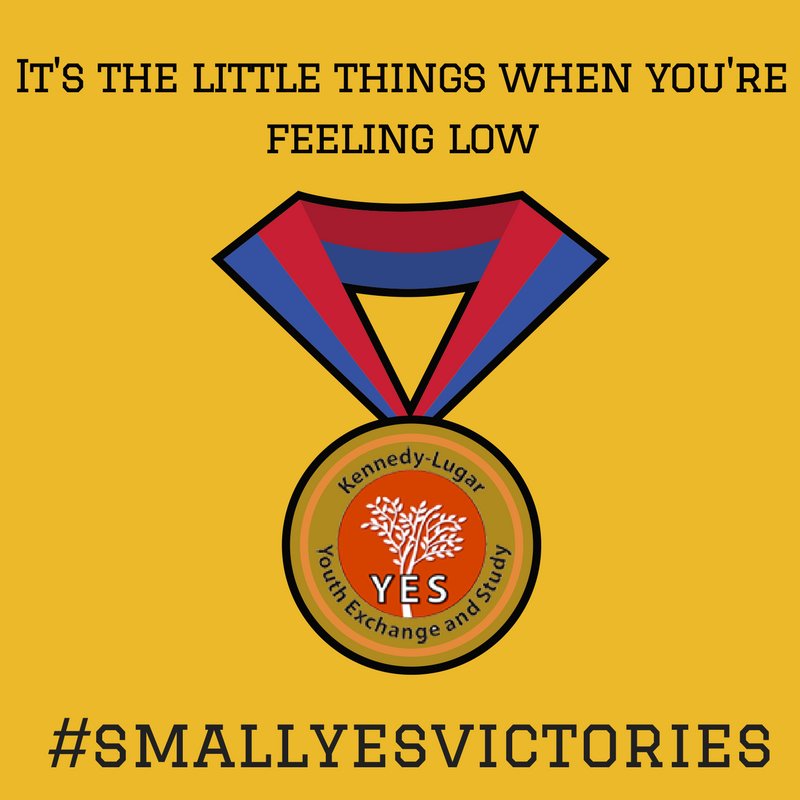 KLYESAbroad's tweet photo. Hey #YESAbroad Students and Alumni! Throughout February we want to hear about your "small" victories as #YESAbroad exchange students. Tag #smallYESvictories on Facebook, Instagram, or Twitter to shoutout your successes and let the YES Abroad community congratulate you. https://t.co/i1oRRmJBZV