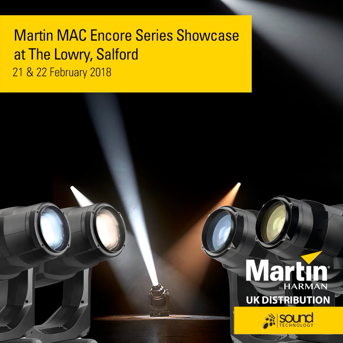 soundtechpro's tweet photo. ICYMI: See the new @Martin_Global MAC Encore family at our showcase events 21/22 Feb at @The_Lowry Salford - full details here:
https://t.co/cmMvj94e6a
#MACEncorePerformance #MACEncoreWash https://t.co/TbZlfqBxyT