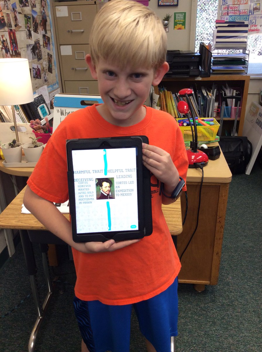 room19pandas's tweet image. Applying what we learned in Reader&apos;s Workshop to SS! Listing helpful/harmful traits to describe Hernan Cortes and providing text evidence!