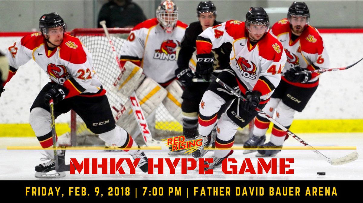 DinosRedRising's tweet photo. Time to #RISEandROAR for @DinosHockey this Friday!!! Take a study break and shake off those #midtermblues at FDB as the Dinos compete in their final regular season games! #GoDinos 🚨🦖🏒🥅 https://t.co/cUZMQ8s4RU