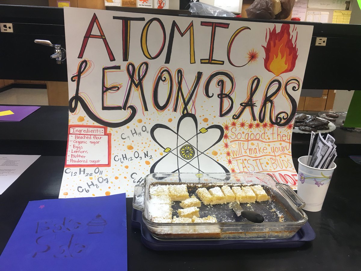 NatalieJMGarcia's tweet image. Honors Chemistry Bake Sale- convert a recipe into chemistry formulas! Creativity, Rigor and Relevance! So impressed! @mlnansen