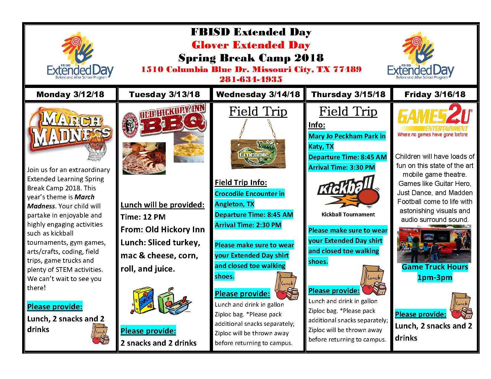 FBISD Extended Learning on Twitter "Spring Break registration is now