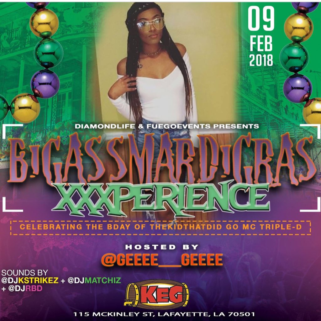 DrESoHiGh's tweet photo. #BAMGXXXPERIENCE Friday ‼️ Lafayette, LA 📍@ The Keg 🌃 100+ Bdays + Hosts 🌊 #DiamondLife💎 x #FuegoEvents🔥 Early Arrival STRONGLY Suggested! https://t.co/D1CXQ3X93A