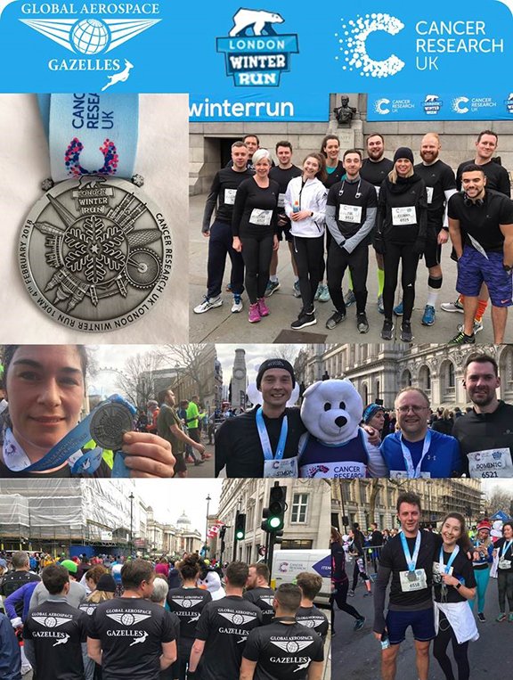 GlobalAerospace's tweet image. This past Sunday Team Global Gazelles had a great time participating in the @CR_UK  @WinterRunUK 2018 raising money to support cancer research.  #winterrun #worldcancerday #cancerresearchuk - Charitable donations can be made here: ow.ly/EgM830icWy8  THANK YOU!