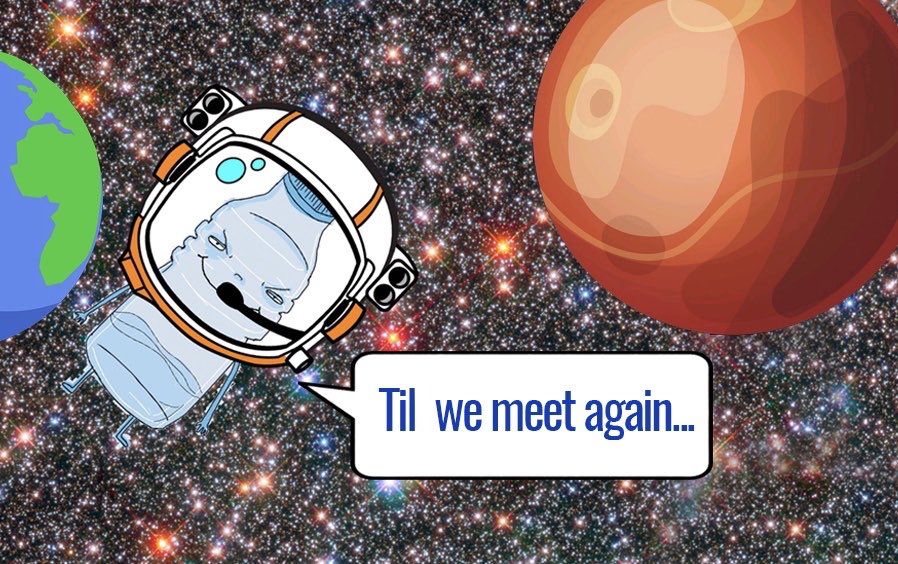 GenieTheBottle's tweet photo. Humans are getting stronger by the day with their meaningless recycling efforts. It is time for me to expand my horizon and venture to planet Mars. There I will build my new army so I can return stronger than ever! Til we meet again humans! Ps: thanks Elon for the shuttle. 😎🚀 https://t.co/XyRalb03bp