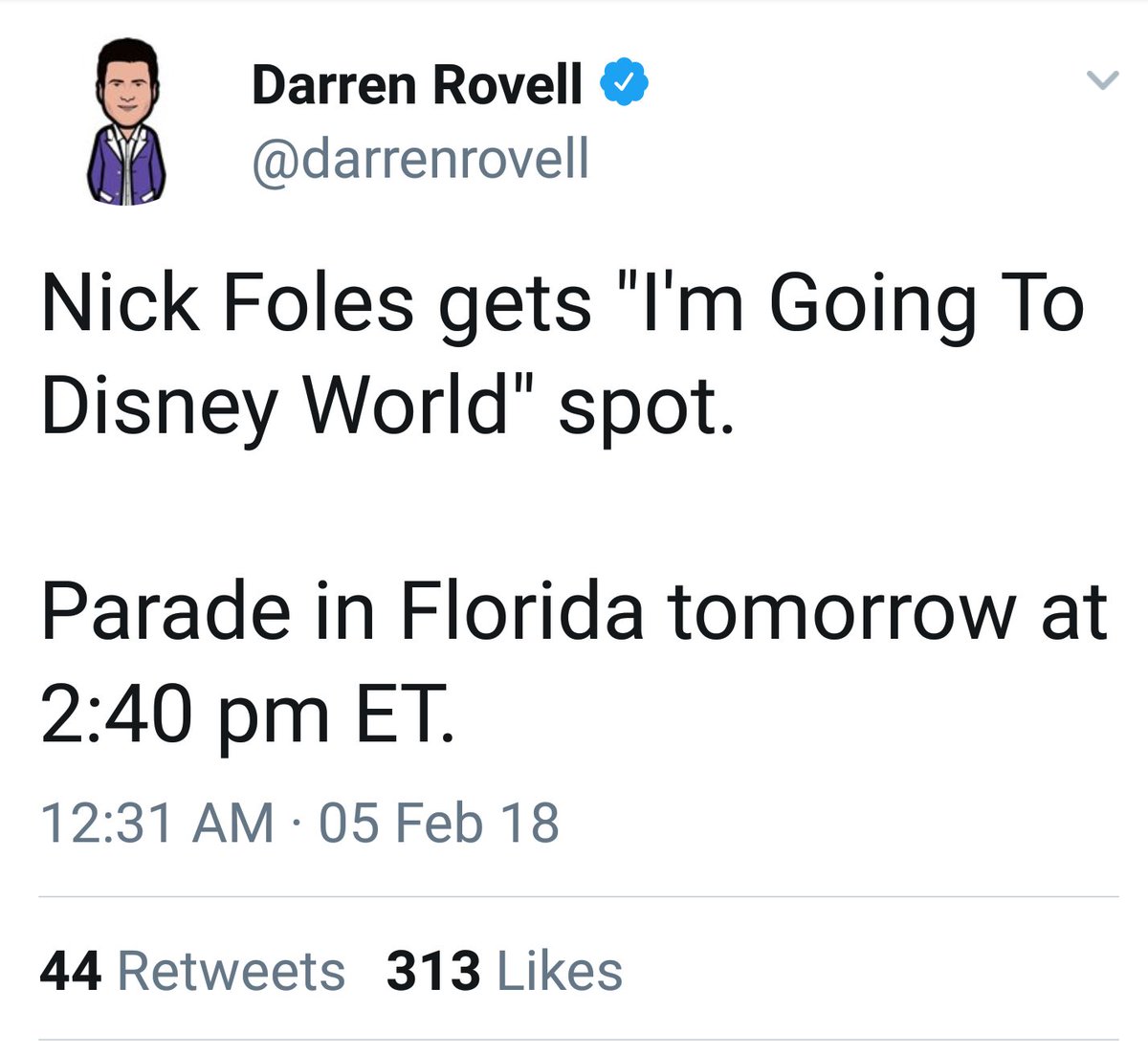 SurrenderFilms's tweet photo. @HARRYMAYES975 Nicky Touchdowns might not be with team when they land today...might be hanging out at Disney https://t.co/hPYx6yQauo