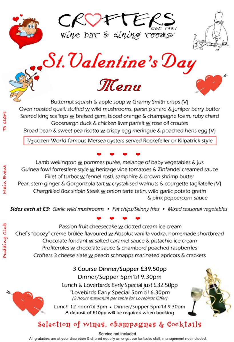 CroftersWineBar's tweet photo. #VALENTINESDAY is only 8 days away now! Get booked in now on 01376 511068📞😍😘 https://t.co/YZuFUnfomt