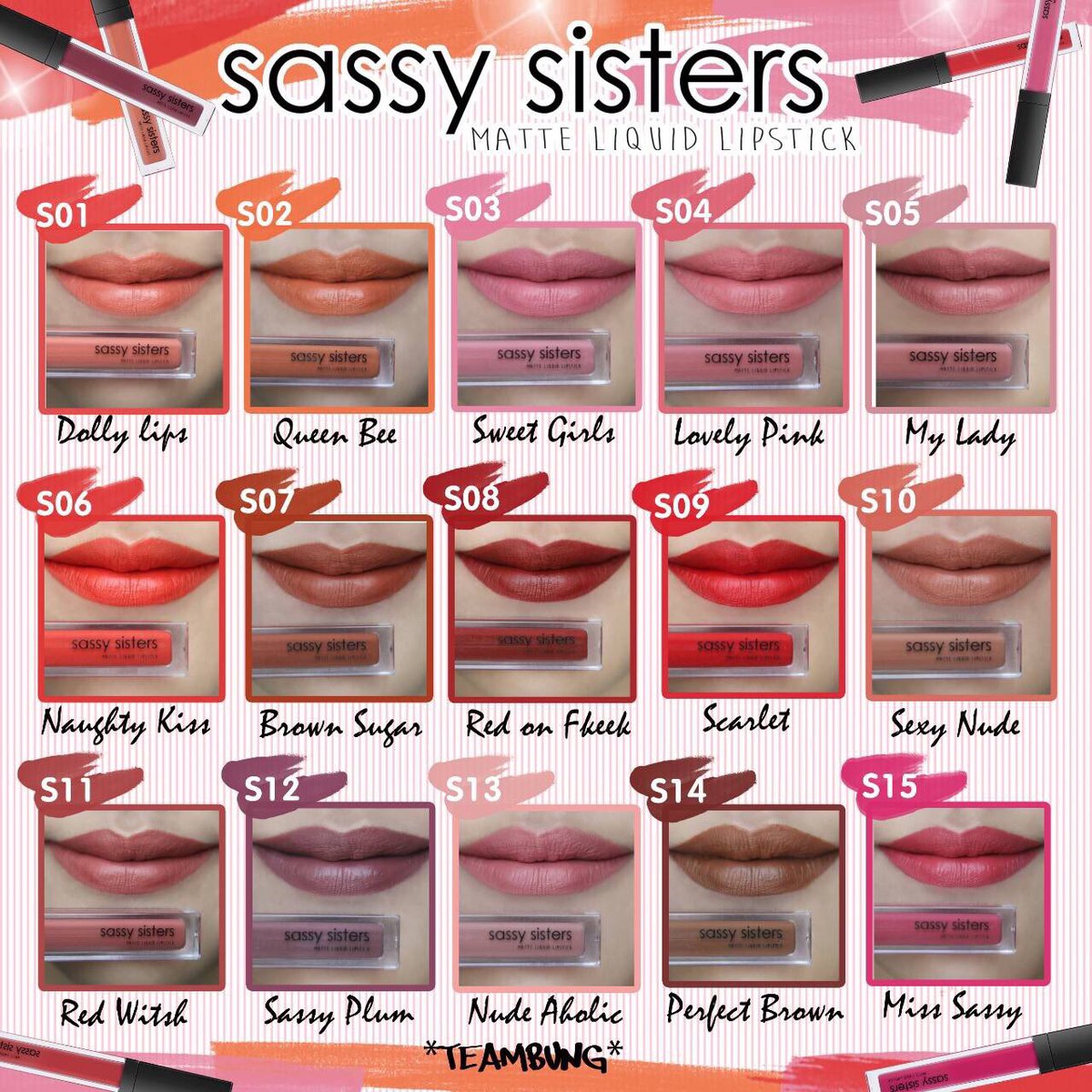 preawiiprom's tweet photo. ลิปเนื้อแมท sassy sisters 
มีให้เลือก 15 เฉดสี 💄👄
สั่งซื้อ line https://t.co/qLSjxIWRCs https://t.co/LYX9BB978Z