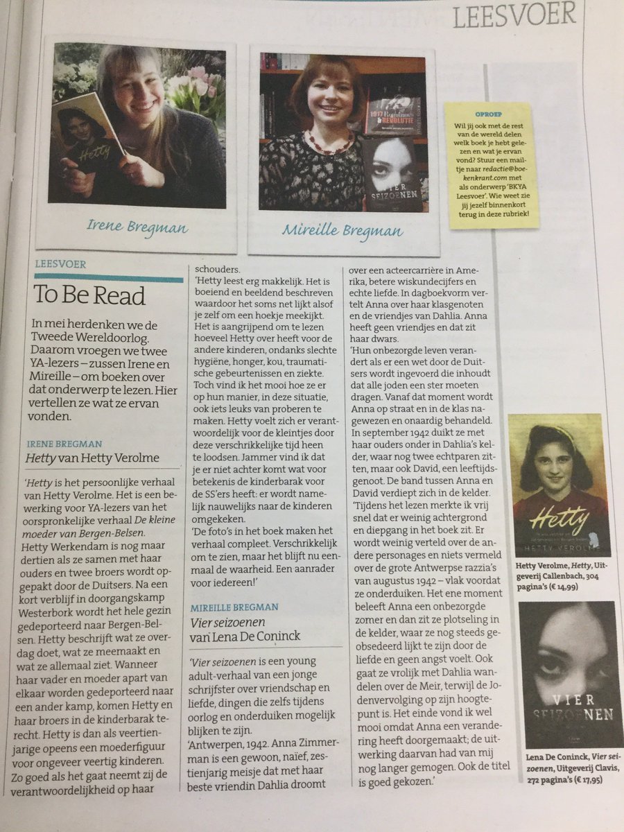 Oproepje: ben jij tussen de 16 en 20 jaar oud en fan van fantasy- en dystopische verhalen? Voor de april-editie van de BKYA zoeken wij weer recensenten voor twee bijzondere boeken! Nieuwsgierig geworden? Mail naar redactie@boekenkrant.com